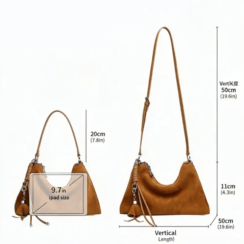Suede Bohemian Tassel Hobo Bag